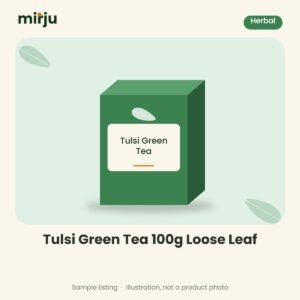 Tulsi Green Tea 100g Loose Leaf – sample illustration