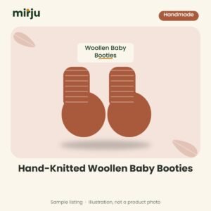 Hand-Knitted Woollen Baby Booties – sample illustration