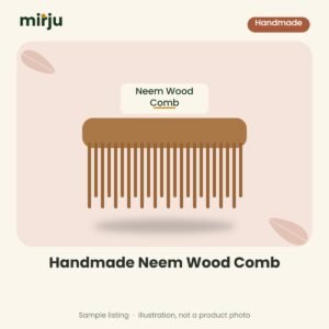 Handmade Neem Wood Comb – sample illustration