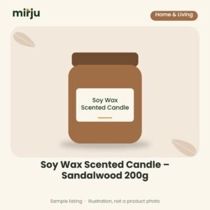 Soy Wax Scented Candle – Sandalwood 200g – sample illustration